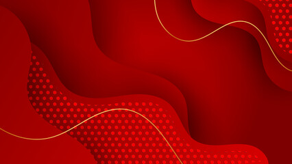 Abstract luxury red and gold background. Vector illustration abstract graphic design banner pattern presentation background web template.