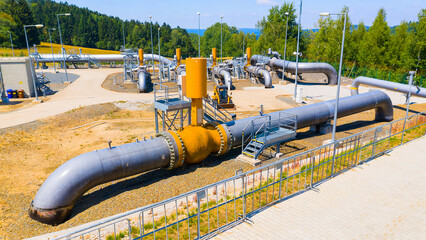 Gas pipeline Gazelle. One part of Nord Stream pipeline from Russia to European Union. High pressure...