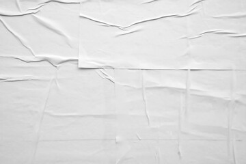 white crumpled and creased paper poster texture background