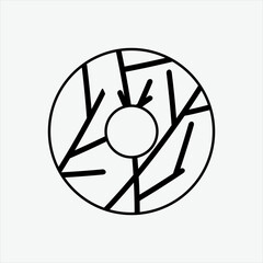 Vector logo template of twigs in a circle