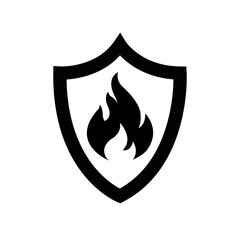 Shield with fire sign. fire shield Vector icon. Vector shield icon. Protection icon. Shield vector icon.