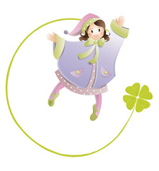 petite fée dans un cercle vert