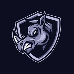 Rhino Head Mascot Logo Esport