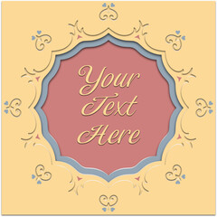 Vintage round ornamental frame for invitation and greeting card. Elegant vector element with place for text.