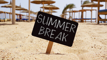 Summer break is shown using the text