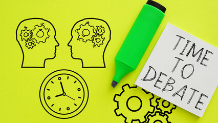 Time to debate is shown using the text