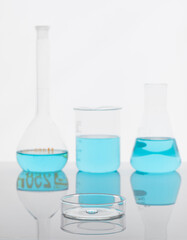 Photo of biochemistry glassware experiment