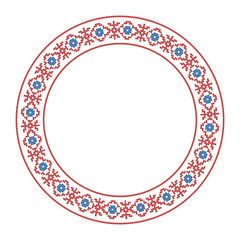 Round frame with folk embroidery