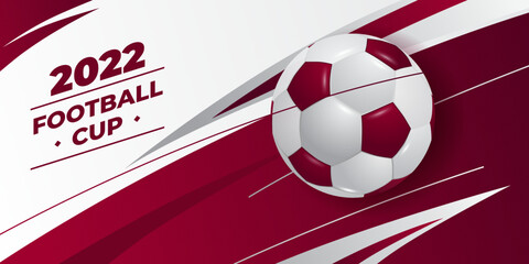 Football 2022 cup championship qatar with red background for banner advertisement template