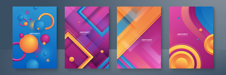 Abstract trendy gradient flowing geometric pattern background texture for poster cover design. Minimal color gradient banner template. Modern vector wave shape for brochure and social media template