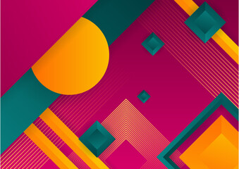 Fototapeta premium Abstract colorful geometric shapes background
