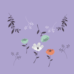 flower icon set for banner, springe background