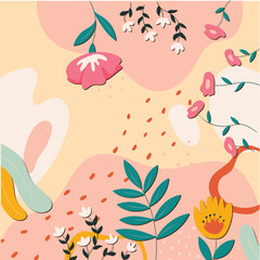 flower icon set for banner, springe background