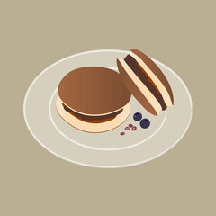 A classic Japanese confection, Dorayaki is made of honey pancake sandwich with sweet red bean