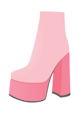 Pink women boots. vector illustration