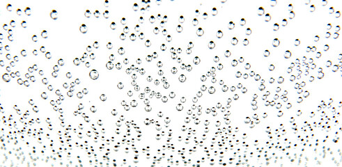 air bubbles in the water isolated on black background