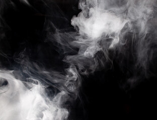 Movement of smoke,Abstract white smoke on black background.