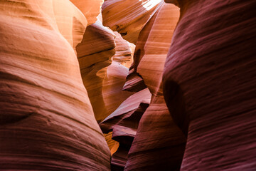 antylope canyon, textures and shapes, red color