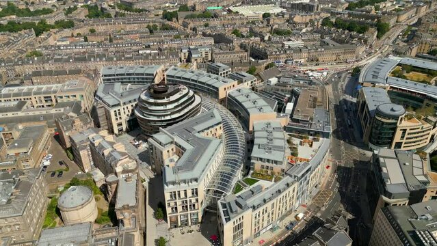 St James Quarter drone video 4k Edinburgh Scotland UK