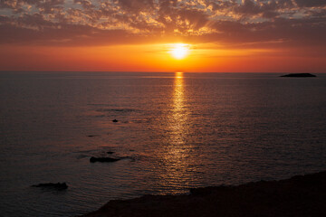 Fototapeta na wymiar A beautiful sunset at Cyprus beach