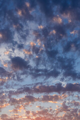 Beautiful View of Cloudscape during a colorful sunset or sunrise. Taken on the Cyprus, Paphos.