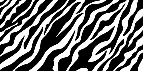 Plakat Zebra stripes black and white pattern. Zebra icon animal print background.