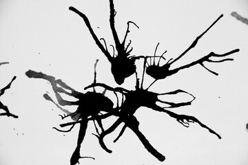 black and white paint splashes