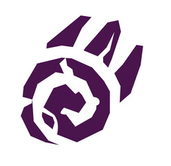 Logo symbol of paw print with spiral