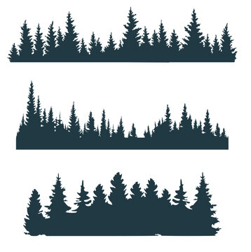 A set of three coniferous forest silhouettes for you