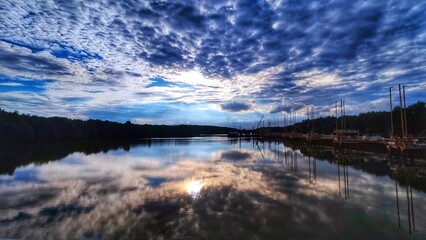 sunset over the lake