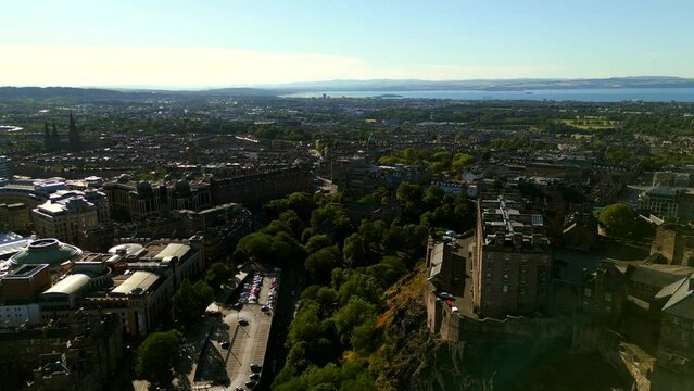 Drone footage Edinburgh castle 4k