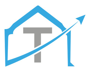 Letter T door shape logo icon vector template