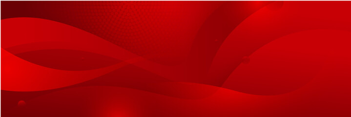 Modern red abstract vector long banner. Minimal background with waves arrows geometric shapes and copy space for text. Social media cover and web wide banner template