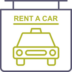 Rent a Car Vector Icon
