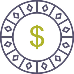 Dollar Chip Vector Icon
