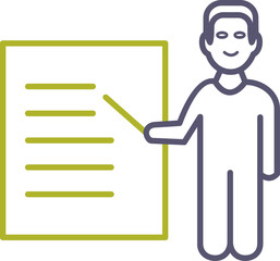 Unique Male Presenter Vector Icon