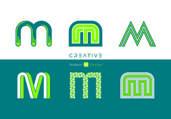 Letter M, modern alphabet, fonts, characters design, vector illustration.