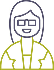 Unique Female Professor Vector Icon