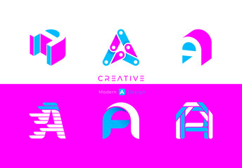 Letter A, modern alphabet, fonts, characters design, vector illustration.