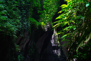 Shout out of an way under the earth in Bali, Indonesia