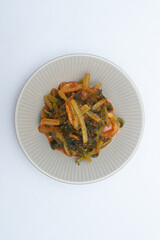 Delicious looking radish kimchi in a bowl