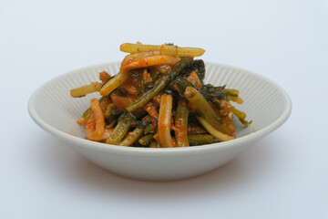 Delicious looking radish kimchi in a bowl