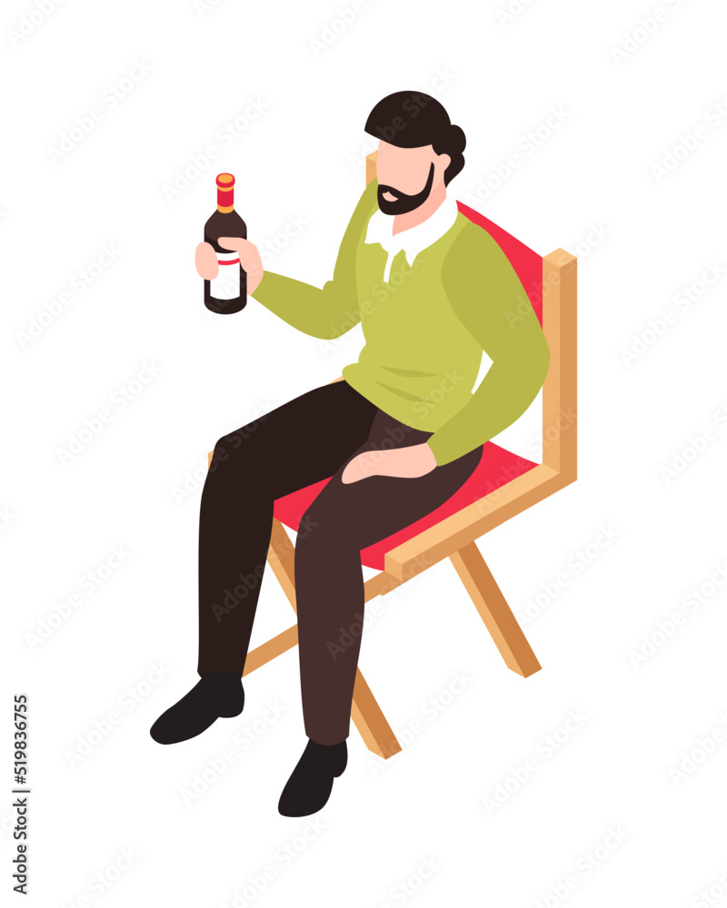 Canvas Prints man with beer composition