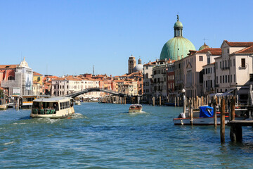Fototapeta na wymiar grand canal view in Venice from train station santa lucia in Italy