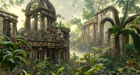 Beautiful ancient temple in the jungle. 