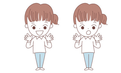 お手上げポーズの女性