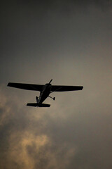 airplane at sunset