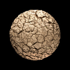 Planet Earth Soil Desert Cracked Brown Ball