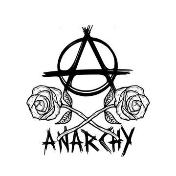 Anarchy with flowers doodle illustration hand drawn vector 