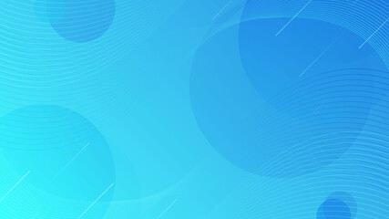 digital abstract light blue background web banner with lines circles